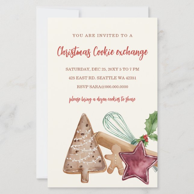 Budget Red Green Cookie Exchange Christmas Party (Vorderseite)