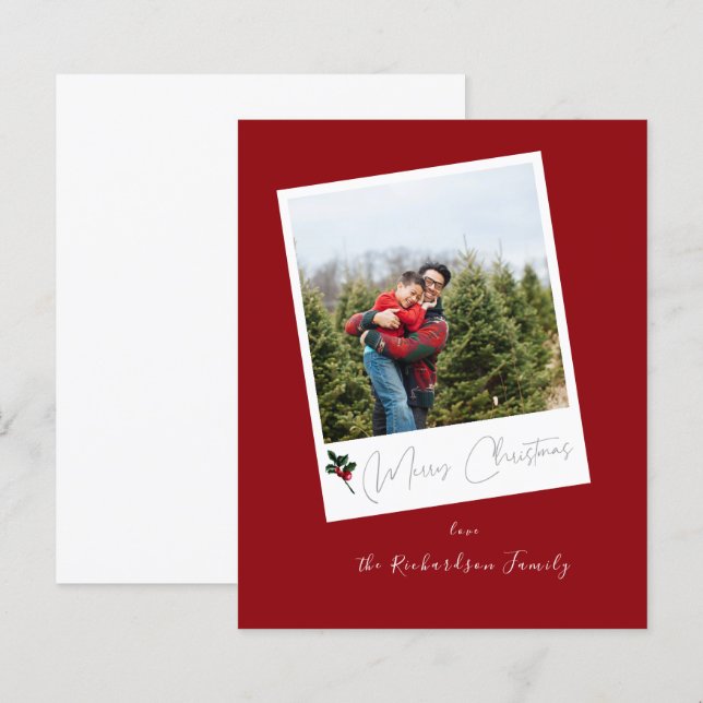 Budget Red Instant Foto Frohe Weihnachten (Vorne/Hinten)