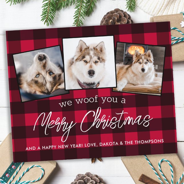 Budget Red Kariert Custom Pet Hund Foto Weihnachte (Von Creator hochgeladen)