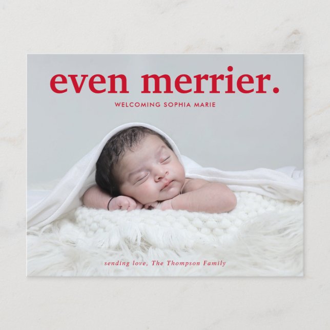 BUDGET Red noch Merrier New Baby Foto Collage (Vorderseite)