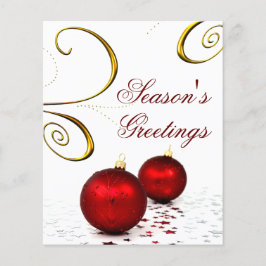 Budget Red Ornaments Business Holiday Card