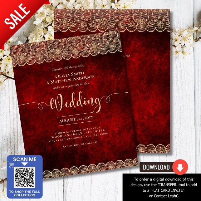 BUDGET RED Rustic Gold Lace Wedding (Von Creator hochgeladen)