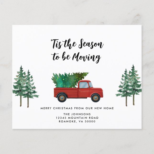 Budget Red Truck Christmas Tree Nouvelle carte (Devant)