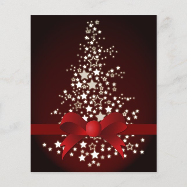 Budget Red White Christmas Tree Weihnachtskarte (Vorderseite)