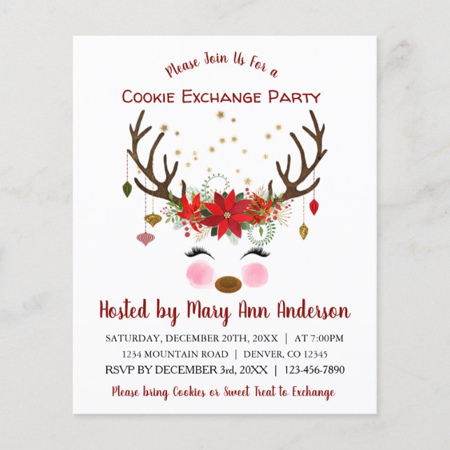 Budget Rentier Weihnachts-Cookie-Exchange-Party Flyer (Vorne)