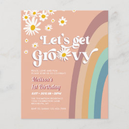 Budget Retro Let's Groovy Daisy Rainbow Birthday