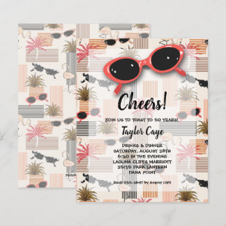 Budget Retro Sonnenbrille 50. Geburtstag Einladung