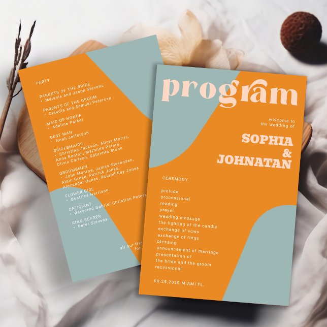 Budget retro wedding program template (Von Creator hochgeladen)