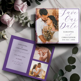 Budget Rette unser Datum Lila Foto Hochzeit