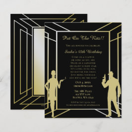 Budget Roaring 20 Flapper Girl Art Deco Einladung