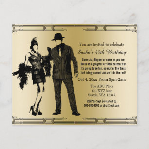 Budget Roaring 20 flapper Girl Gangster Einladung