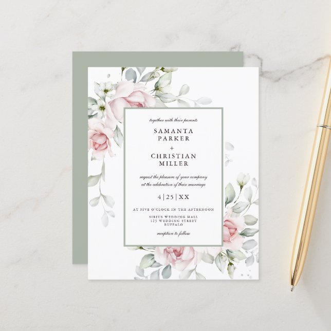 Budget romantique | Flore Mariage Flyer (Devant/Arrière en situation)