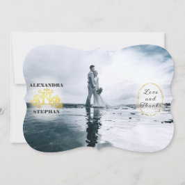 Budget Romantische Geblüht Kalligrafie Hochzeit Go Dankeskarte