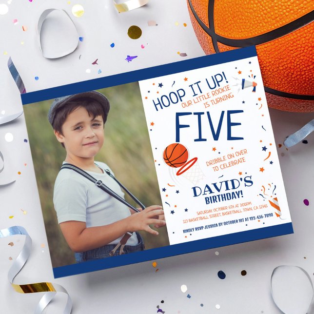 Budget Rookie Basketball Blue Foto Geburtstag (Von Creator hochgeladen)