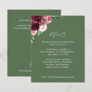 Budget Rosa & Burgund Floral 7 Details - Grün