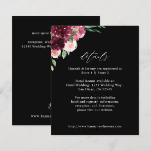 Budget Rosa & Burgund Floral 7 Details - Schwarz