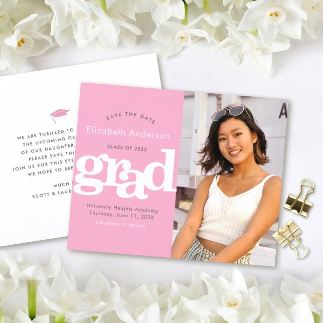 Budget Rosa Foto Retten Datum Abschluss Einladung (Von Creator hochgeladen)