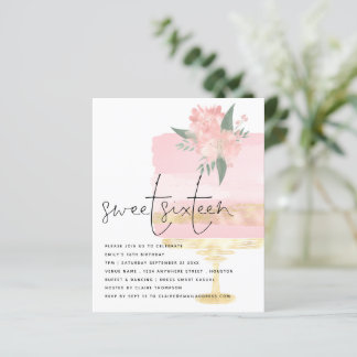 Budget Rosa Gold Geburtstagskuchen Sweet 16 Einlad