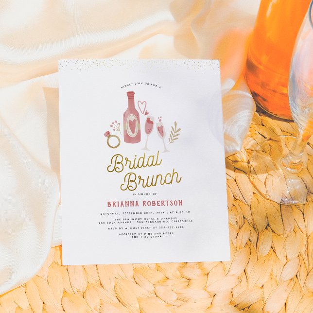 Budget Rosa & Gold Moderne Bridal Brunch & Bubbly (Von Creator hochgeladen)