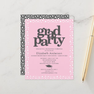 Budget Rosa Grau Mütze fett Mädchen Party einladen