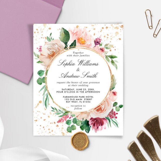 Budget Rosa Lila & Gold Hochzeitsempfang (Von Creator hochgeladen)