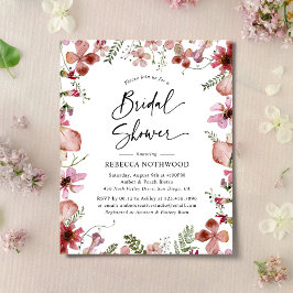 Budget Rosa Pfirsich Flora Bridal Dusche Einladung