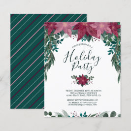 Budget Rosa Poinsettias Feiertag Einladung