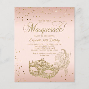 BUDGET Rosa Rosa Glitzer Masquera Geburtstag