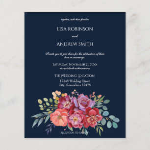 Budget Rosa tropische Florenflotte V2 Hochzeitssli Flyer