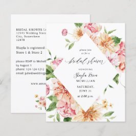 Budget Rosa und Pfirsichblüten und grünes Brautpar