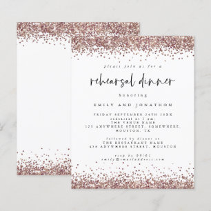 Budget Rose Glitzer Weißes Probe Einladung