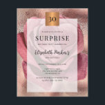 Budget Rose Gold 30. Geburtstag Party Einladung<br><div class="desc">Elegante staubige Rose Rosa und Rose Gold Glam Glitzer moderne Typografie Drehbuch mädchenhaft romantische chic feminine BUDGET Geburtstagseinladung. Geeignet für 16 . Geburtstag / alle Altersstufen-Geburtstage: 21., 30., 40., 50., 60., 70., 75., 80., 90., 100. BITTE LESEN SIE DIES VOR DEM KAUF! Dies ist eine preisgünstige Karte, die auf einem...</div>