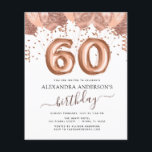 Budget Rose Gold Ballons 60. Geburtstagsparty Flyer<br><div class="desc">Budget Sechzigste (60.) Geburtstagsparty Blush Pink - Rose Gold Ballons und Confetti Geburtstagsparty Einladung . Dies ist die perfekte Einladung zum Geburtstag für eine moderne Rose Gold und Blush Pink Glitzer Sparkle Girly Geburtstagsparty. Bitte kontaktieren Sie den Designer,  um passende Sonderanfertigungen zu erhalten.</div>
