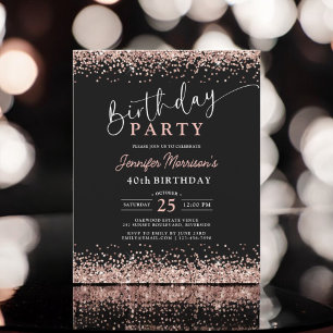 Budget Rose Gold Black jedes Alter 40. Geburtstag