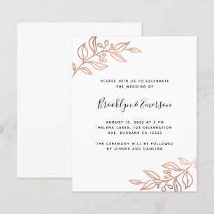 BUDGET Rose Gold Botanische Moderne Hochzeit