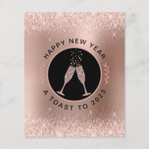 Budget Rose Gold Champagne Toast Carte Nouvel An
