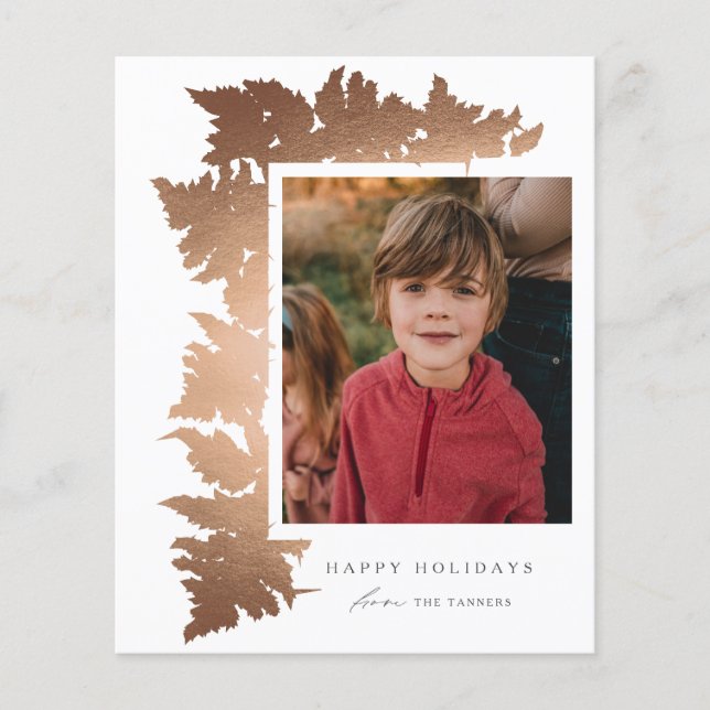 Budget Rose Gold Garland Photo Carte de vacances (Devant)