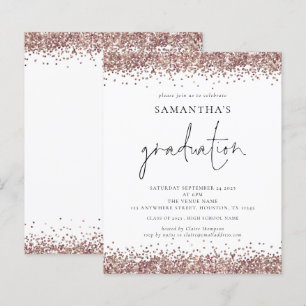 Budget Rose Gold Glitzer 2024 Abschluss Einladung