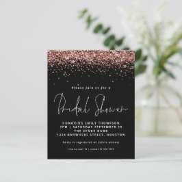 Budget Rose Gold Glitzer Brautparty Black