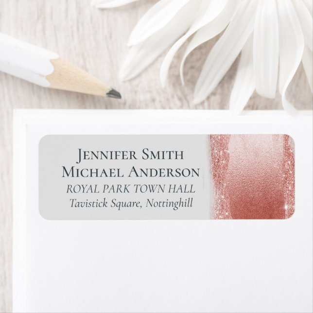 Budget Rose Gold Glitzer Foil Look Hochzeit (Insitu)
