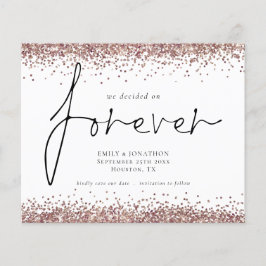 Budget Rose Gold Glitzer Forever QR Save the Date