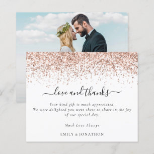 Budget Rose Gold Glitzer Foto Hochzeit Vielen Dank