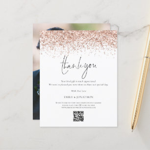Budget Rose Gold Glitzer Hochzeit QR Code Vielen D