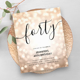 BUDGET Rose Gold Glitzer Lights 40. Geburtstag Flyer