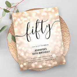 BUDGET Rose Gold Glitzer Lights 50. Geburtstag Flyer