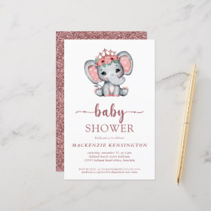 Budget Rose Gold Glitzer Niedlich Elephant Baby Gi
