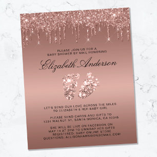 Budget Rose Gold Glitzer Tropfen Kinderdusche per 