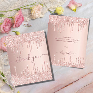 BUDGET Rose Gold Glitzer Tropfen Rosa Vielen Dank