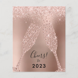 Budget Rose Gold Metallic 2022 Neujahrskarte