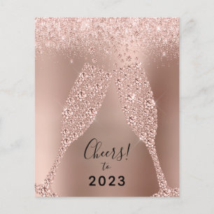Budget Rose Gold Metallic 2022 Neujahrskarte
